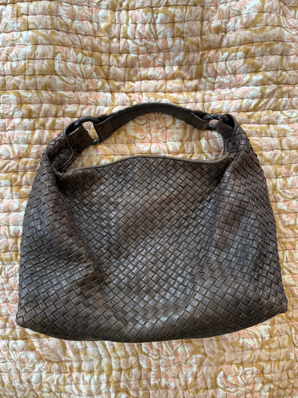 Bottega Veneta Dark Brown Intrecciato Leather Hobo